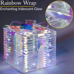Christow Light Up Christmas Presents Decorations Iridescent LED Parcels Battery Operated in White - thumbnail 3