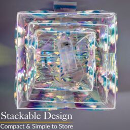 Christow Light Up Christmas Presents Decorations Iridescent LED Parcels Battery Operated in White - thumbnail 5