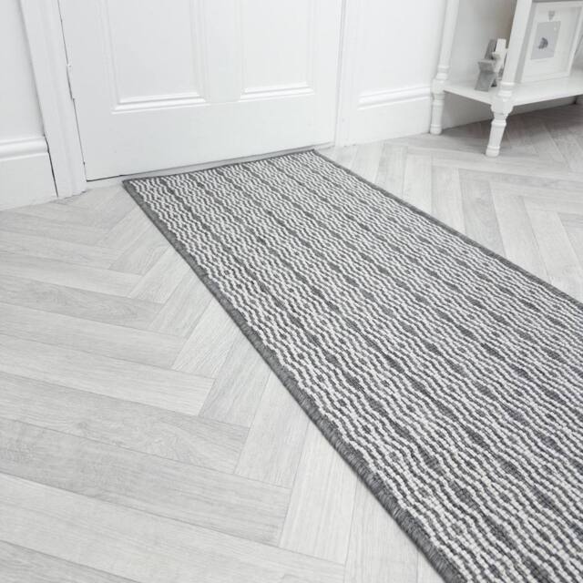 runrug Carpet Runner Rug - Indoor/Outdoor, Reversible, 2mm - 'Cable' in Grey - Size: 60 cm x 390 cm - image 1