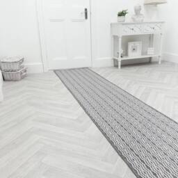 runrug Carpet Runner Rug - Indoor/Outdoor, Reversible, 2mm - 'Cable' in Grey - Size: 60 cm x 390 cm - thumbnail 3