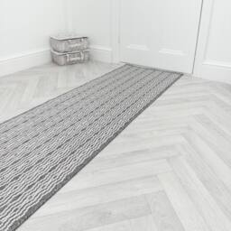 runrug Carpet Runner Rug - Indoor/Outdoor, Reversible, 2mm - 'Cable' in Grey - Size: 60 cm x 390 cm - thumbnail 4