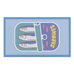 Artsy Mats Sardine Tin Indoor/Outdoor Doormat (90x60cm) in Blue - Size: 60 x 90 cm - thumbnail 2