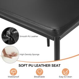 Costway Set of 4 Dining Chairs Padded Seat High Back Armless Accent Dining Side Chairs in Black - thumbnail 4