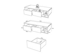 Vente-unique Wall-Mounted Teak Bathroom Vanity Unit With Towel Rail & Square in Light Oak - thumbnail 8