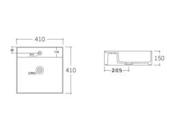 Vente-unique Wall-Mounted Teak Bathroom Vanity Unit With Towel Rail & Square in Light Oak - thumbnail 9