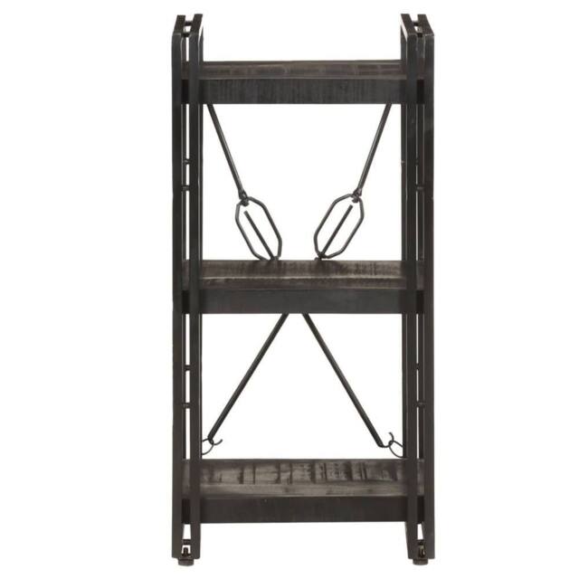 Berkfield Home 3-Tier Bookcase Black 40x30x80 cm Solid Mango Wood - Size: 40 x 30 x 80 cm - image 1