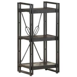 Berkfield Home 3-Tier Bookcase Black 40x30x80 cm Solid Mango Wood - Size: 40 x 30 x 80 cm - thumbnail 6