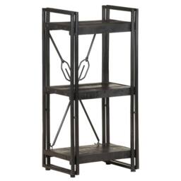 Berkfield Home 3-Tier Bookcase Black 40x30x80 cm Solid Mango Wood - Size: 40 x 30 x 80 cm - thumbnail 8