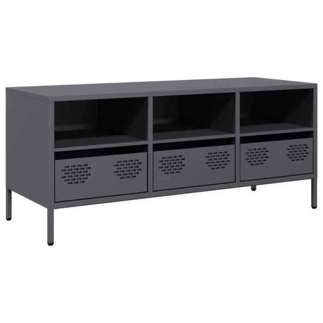 Berkfield Home TV Cabinet Anthracite 101.5x39x43.5 cm Cold-rolled Steel in Dark Grey - image 1