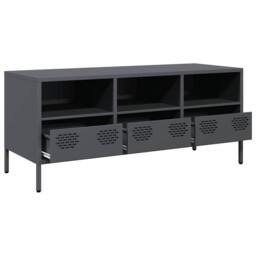 Berkfield Home TV Cabinet Anthracite 101.5x39x43.5 cm Cold-rolled Steel in Dark Grey - thumbnail 5