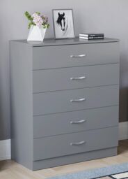Home Discount Vida Designs Riano 5 Drawer Chest Of Drawers Storage in Grey