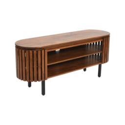 Wyld Haus Birmingham Slatted Mango Wood TV Cabinet in Brown - thumbnail 5