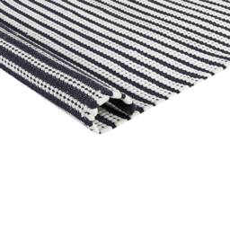 Wyld and Coco Handwoven Cotton Rug White and Blue Rectangular Modern Design - Size: 80 cm x 150 cm - thumbnail 3