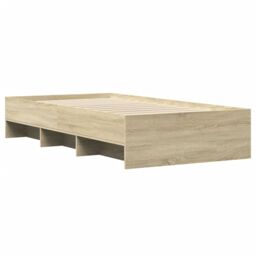 Berkfield Home Bed Frame without Mattress Sonoma Oak 100x200 cm Engineered Wood in Brown - thumbnail 4