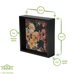 "Nicola Spring 3D Deep Box Photo Frame - 8 x 8"" - Pack of 1 in White" - thumbnail 4