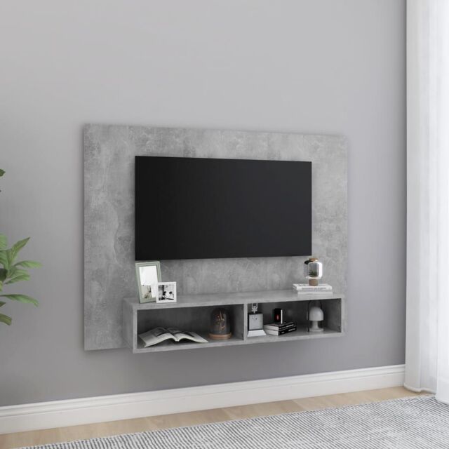 Berkfield Home Wall TV Cabinet Concrete Grey 120x23.5x90 cm Engineered Wood - image 1