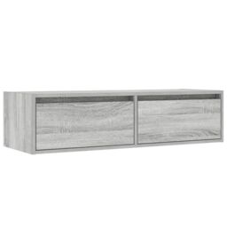 Berkfield Home TV Cabinet with LED Lights Grey Sonoma 100X35.5x25 cm - thumbnail 6