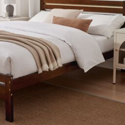 FurnitureboxUK Declan Solid Pine Double Bed Frame in Walnut - thumbnail 4