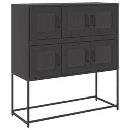 Berkfield Home Sideboard Black 100.5x39x107 cm Cold-rolled Steel - thumbnail 3