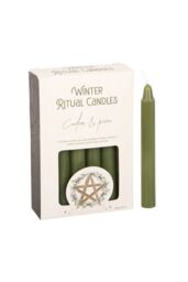 KDMD Cedar & Pine Winter Ritual Spell Candles in Green - thumbnail 1