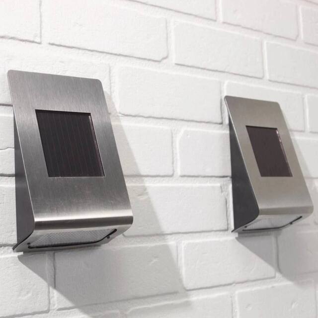 SPETLEK Super Bright Solar Powered Door Fence Wall Lights in Silver - image 1