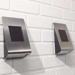 SPETLEK Super Bright Solar Powered Door Fence Wall Lights in Silver - thumbnail 1