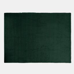 OHS Faux Fur Ribbed Fleece Throw Blanket Winter Warm Supersoft in Dark Green - thumbnail 5