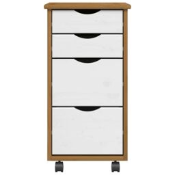 Berkfield Home Rolling Cabinet with Drawers MOSS Honey Brown Solid Wood Pine - thumbnail 3