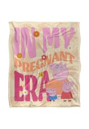 "Hasbro Peppa Pig Mummy Pig Pregnant Era Silky Touch Blanket 50"" x 60"" in White" - thumbnail 1
