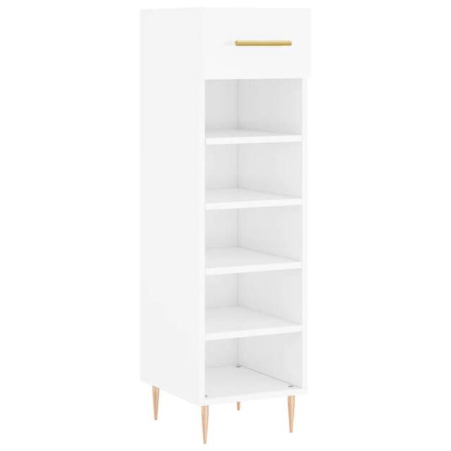 Berkfield Home Shoe Cabinet High Gloss White 30x35x105 cm Engineered Wood - Size: 30 x 35 x 105 cm - image 1