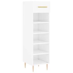 Berkfield Home Shoe Cabinet High Gloss White 30x35x105 cm Engineered Wood - Size: 30 x 35 x 105 cm