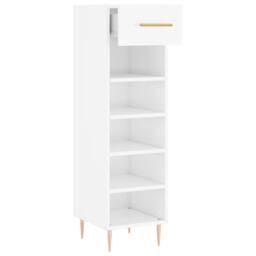 Berkfield Home Shoe Cabinet High Gloss White 30x35x105 cm Engineered Wood - Size: 30 x 35 x 105 cm - thumbnail 5