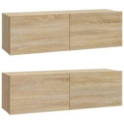 Berkfield Home Classic 4 Piece TV Cabinet Set Sonoma Oak Engineered Wood in Brown - thumbnail 4