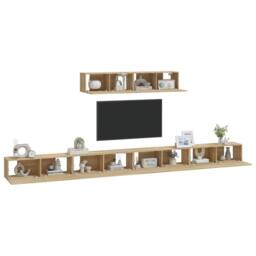 Berkfield Home Classic 4 Piece TV Cabinet Set Sonoma Oak Engineered Wood in Brown - thumbnail 7
