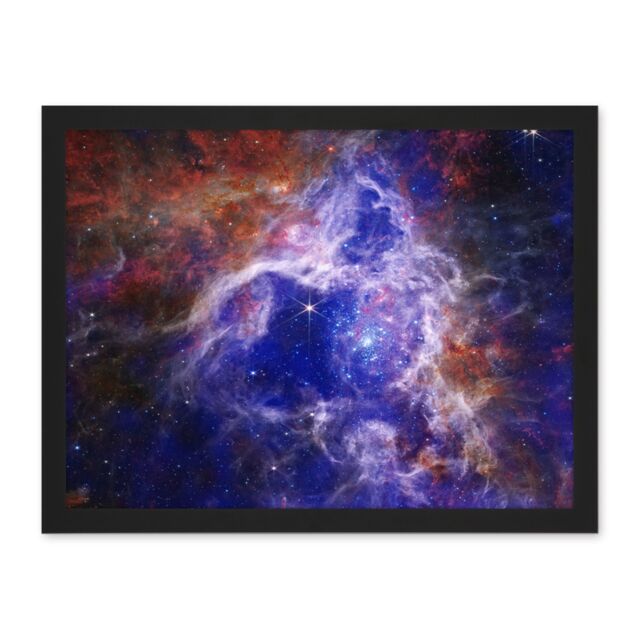 "Artery8 Wall Art Print NASA James Webb Telescope The Enduring Stellar Lifecycle in 30 Doradus Large Framed Wall Décor Art - Size: W18"" x H24""" - image 1