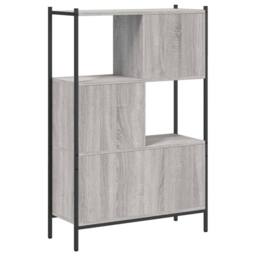 Berkfield Home Decorative Bookcase Grey Sonoma 72x28x109 cm Engineered Wood - Size: 72 x 28 x 109 cm - thumbnail 7