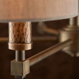 Loops Multi Light Ceiling Pendant 5 Bulb BRONZE White Shade Vintage Chandelier Lamp - thumbnail 4