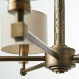 Loops Multi Light Ceiling Pendant 5 Bulb BRONZE White Shade Vintage Chandelier Lamp - thumbnail 3