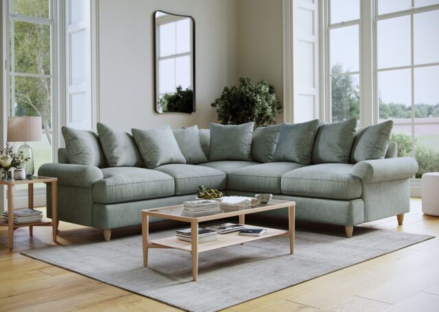 The Great Sofa Company Beatrice 2 Corner 2 Faro Aqua in Blue