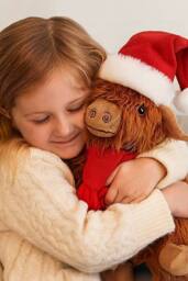 Marco Paul Large Highland Cow Soft Plush Christmas Decoration - Hairy Hector in Brown - Size: 400g - thumbnail 9