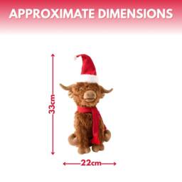 Marco Paul Large Highland Cow Soft Plush Christmas Decoration - Hairy Hector in Brown - Size: 400g - thumbnail 4