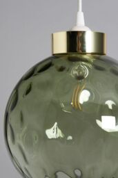 BHS Lighting Deana Dimpled Glass Ball Easy Fit Light Shade in Green - thumbnail 3