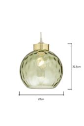 BHS Lighting Deana Dimpled Glass Ball Easy Fit Light Shade in Green - thumbnail 5