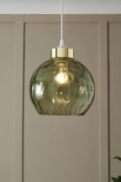BHS Lighting Deana Dimpled Glass Ball Easy Fit Light Shade in Green - thumbnail 4