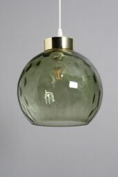BHS Lighting Deana Dimpled Glass Ball Easy Fit Light Shade in Green - thumbnail 2
