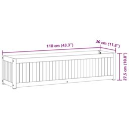 Berkfield Home Garden Planter 110x30x27.5 cm Solid Wood Acacia & Steel in Brown - thumbnail 9