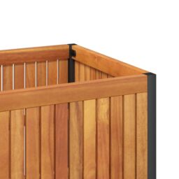 Berkfield Home Garden Planter 110x30x27.5 cm Solid Wood Acacia & Steel in Brown - thumbnail 8