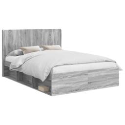 Berkfield Home Bed Frame with Storage & Headboard Grey Sonoma 150 x 200 cm - thumbnail 2