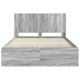 Berkfield Home Bed Frame with Storage & Headboard Grey Sonoma 150 x 200 cm - thumbnail 5