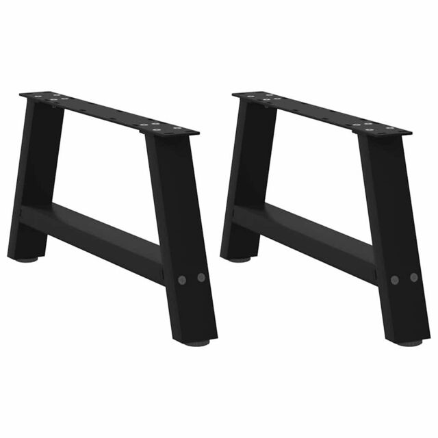 Berkfield Home Coffee Table Legs A-Shaped 2 pcs Black¬†70x(30-31) cm Steel in Black - image 1